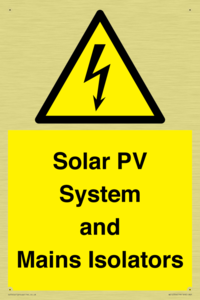 Solar PV System and Mains Isolators